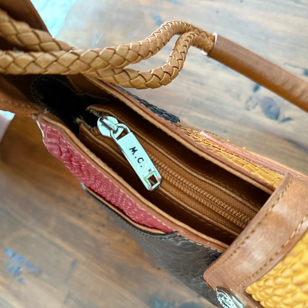 M.C. Multicolor Patchwork Leather Shoulder Bag - Picture 5 of 6